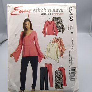 UNCUT Vintage Sewing PATTERN McCalls M5163, Misses Easy Stitch N Save 2006 Petit